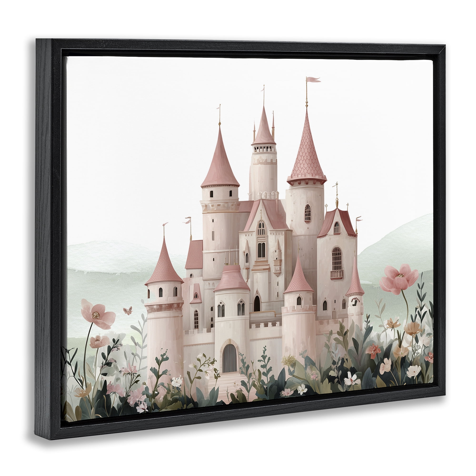 Stupell Industries A Castle For Princess Black Framed Floater Canvas Wall Art, design by Christine Simpson Art