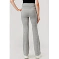 thumbnail image 5 of Soft Fleece Lined Fold Over Ruched Waist Flare Pants - Light Heather Gray, 5 of 9