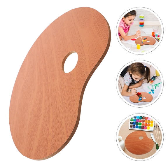 SWETRACE Artists Wooden Paint Palette 1Pcs For Mixing Colors And Holding Pigments 11.8X9.8X0.2In