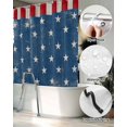 thumbnail image 5 of Split Shower Curtain for Transfer Bench, 4th of July Fabric Shower Curtains for Bathroom, Retro Wood Patriot Independence Day Tub Sliding Transfer Bench Waterproof Bath Curtains 72"x84", 5 of 9