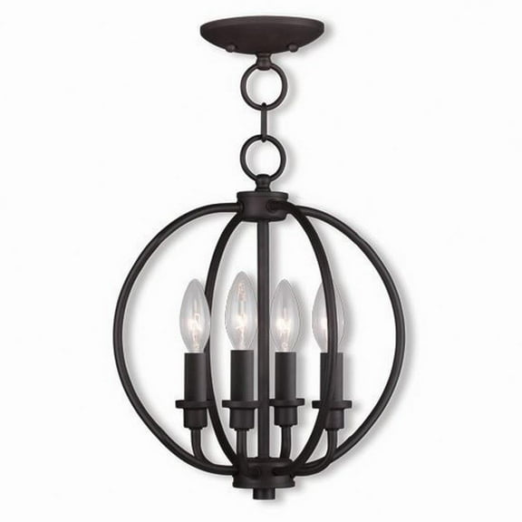 Traditional Farmhouse Four Light Chandelier-Bronze Finish Bailey Street Home 218-Bel-1260977