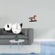 thumbnail image 2 of Reloj de pared con diseño de panda, reloj de pared con diseño de animal, figura de caballo de resina, escultura decorativa, estructura de vidrio liger, 2 of 8