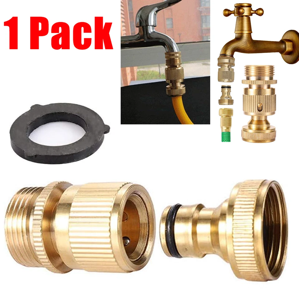 PURELY- 3/4" Garden Hose Quick Connect Water Hose Fit Brass Female Male Connector Us