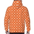 thumbnail image 7 of Kdxio Orange And White Polka Dot Print Mens Casual Hooded Collar Drawstring Hoodies Pullover Sweatshirts Casual Long Sleeve Shirts-Medium, 7 of 7