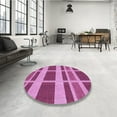 thumbnail image 3 of Ahgly Company Indoor Round Patterned Violet Purple Area Rugs, 5' Round, 3 of 6