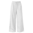 thumbnail image 5 of Xijirk Girls Wide Leg Pants Elastic Waist Lightweight Casual Jogger Double Layer Pleated Sportswear,5-6 Years, 5 of 5