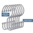 thumbnail image 2 of TABGIME Decorative & Durable Glide Plated Chrome Rustproof Metal Shower Curtain Rings Double Hooks, 12 Count-Cylinders, 2 of 5