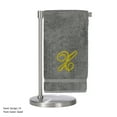 thumbnail image 2 of Monogrammed Bath Towel, Personalized Gift, 27 x 54 inches - Set of 2 - Gold Script Embroidered Towel - 100% Turkish Cotton - Soft Terry Finish - for Bathroom, or Spa - Script X Gray Towels, 2 of 2