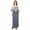 Blue, variant on Bimba Women Long Blue Maxi Dress With Net Poncho Summer Gown With Side Slit