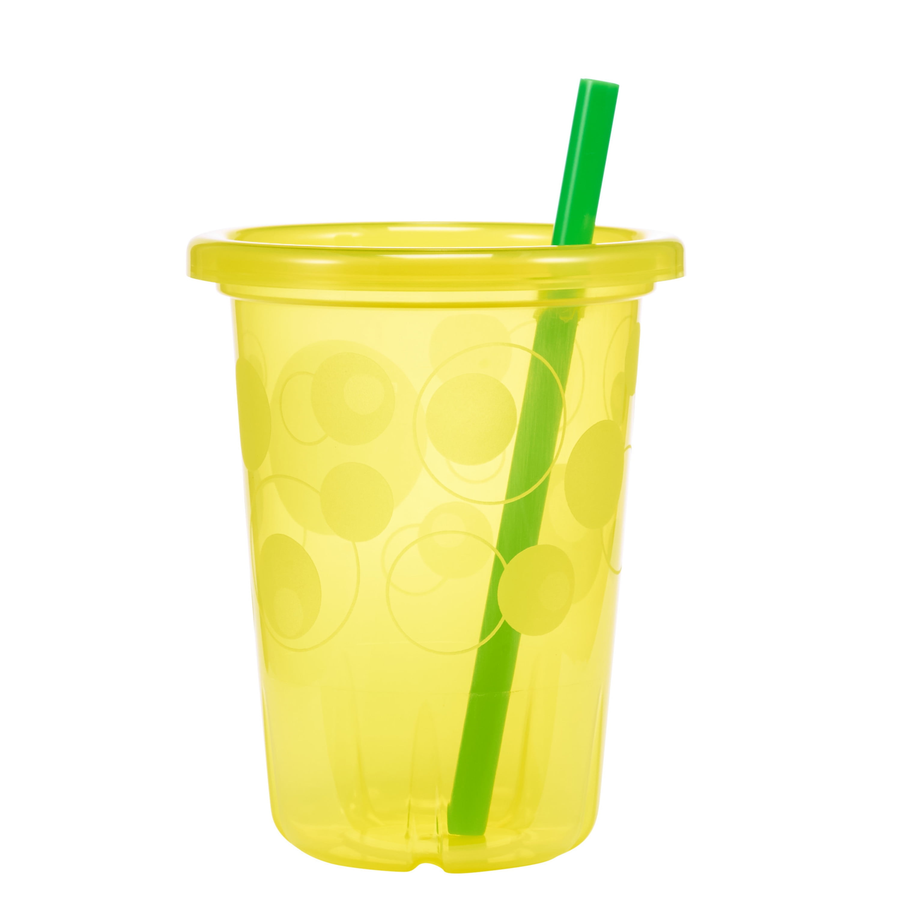 The First Years GreenGrown Reusable Spill-Proof Straw Cups - Toddler Cups with Straw - Blue/Yellow/Green - 6 Count
