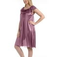 thumbnail image 3 of Ezi Satin Nightgowns for Women - Soft & Breathable Knee-Length Night Gowns - Adult Womens Nightgown M - Plus Size,L,Light Pink, 3 of 9
