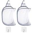 thumbnail image 1 of Hanging Laundry Hamper Foldable Mesh Hamper Dirty Cloth Basket With Carry Handle, Mesh Pop Up Laundry Hamper For Travel,bedroom,bathroom,dorms (grey2p, 1 of 5