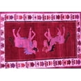 thumbnail image 1 of Ahgly Company Indoor Rectangle Animal Pink Traditional Area Rugs, 6' x 9', 1 of 4