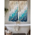 thumbnail image 4 of Abstract Blue Bathroom Window Curtain, Gradient Vintage Ombre Mottled Oil Painting Light Filtering Coffee Kitchen Curtains, Bedroom Living Room Curtains 2 Panel 84"x63", 4 of 6