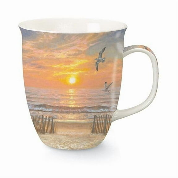 Cape Shore Ocean 15oz Harbor Mug with Full Wrap Design and Decorated Handle Sunset Beach