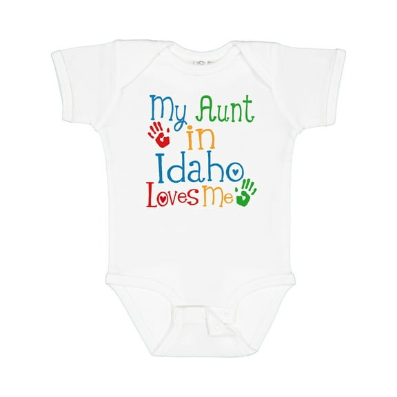 Inktastic My Aunt in Idaho Loves Me Boys or Girls Baby Bodysuit