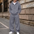 thumbnail image 5 of Iaqnaocc Mens Sweat Suit 2 Piece Set Casual Athletic Zip Up Pullover Hoodie and Jogger Pant Running Gym Fall Sweatsuits for Men with Pocket Dark Gray M, 5 of 6