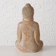 thumbnail image 6 of Big Buddha Statue, 19 " Tall, Seated Figurine, Padmasana Pose, Light Brown with White Patina, Resin, 6 of 6