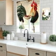 thumbnail image 6 of Retro Rooster Tie Up Curtain 63 Inches Long, Country Animal Newspaper Backdrop Balloon Style Kitchen Window Curtain Over Sink, Small Window Rod Pocket Curtain 52"x63", 6 of 9