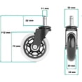 thumbnail image 2 of Ruedas duraderas para silla de oficina que protegen el suelo, se adaptan al 98 % de las sillas, no necesitan alfombrillas, juego de 5, 2 of 7