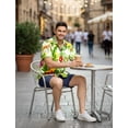 thumbnail image 5 of LA LEELA Men's Hawaiian Shirts Short Sleeve Button Down Shirt Men's Casual Shirts Vacation Tropical Beach Summer Party Shirts for Men Funny L Floral Pineapple, White, 5 of 7