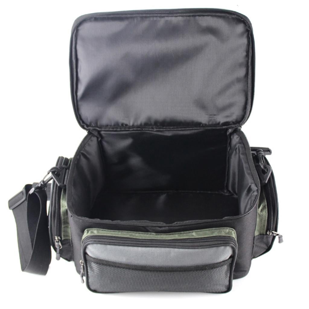 Yihuala Large Capacity Fishing Tackle Bag MultiPockets Fishing Gear Carrying Bag Outdoor Portable Fishing Shoulders Crossbody Ba