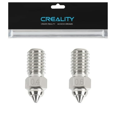 Creality 3D Printer Nozzles Kit, Copper Alloy Nozzle Set with 0.4mm Nozzle and 0.6mm Nozzle for Ender 5 S1/Ender -3 V3 SE/Ender 7 Fused Deposition Modeling 3D Printer
