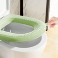 thumbnail image 3 of EVA Toilet Seat Cushion Pad, Universal Fit for Elongated & Round Toilets, Soft Padded Washable Quick-Dry with Handle - Green, 3 of 5
