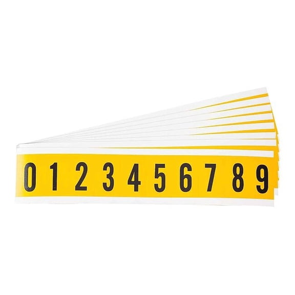 Brady Number Label Set, 1-1/2 in H, 7/8 in W, PK25 1530-# KIT