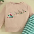 thumbnail image 4 of NIEWTR 18-24 Months Toddler Girls Girls Clothes Fall Winter Outfit Sets, Baby Girls Girl Long Sleeve Crewneck Prints Elastic Waist 6M 1T 2T 3T 4T 5T 2 Piece Tops And Pants A130-Green, 4 of 4