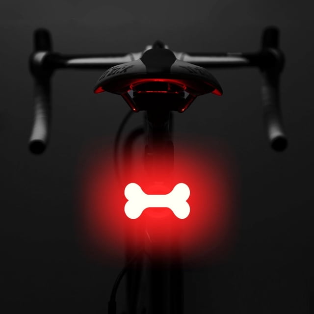 Bike Tail Light, Rechargeable LED Bone Shaped Bicycle Light for Night Riding, 5 Mode Cycling Safety Light for Women, Girls & Kids