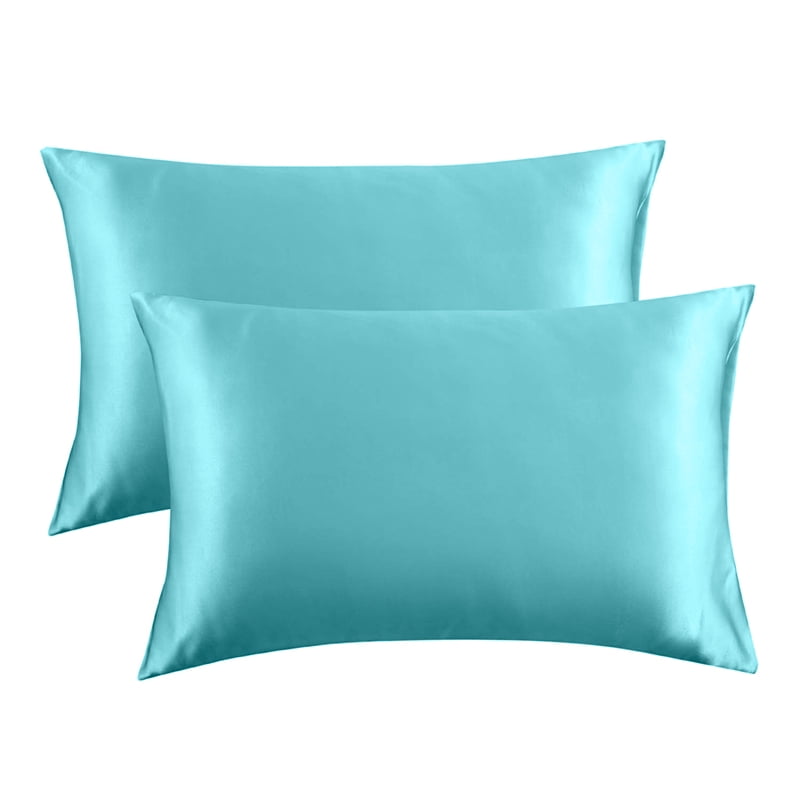 nuoshen 2 Pack Silk Pillowcase Soft Pillowcases 51 x 76cm Satin Pillowcases for Hair and Skin Royal Blue 