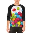 thumbnail image 1 of Halloween Jelly Beans Mens Raglan T Shirt, 1 of 2