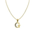 thumbnail image 1 of Precious Stars 14K Two-Tone Gold Diamond-Cut Initial Letter 'G' Pendant with 20" Chain Necklace, 1 of 5