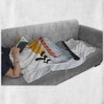 thumbnail image 6 of RV Soft Flannel Fleece Throw Blanket, Outdoors Recreation Themed Cartoon Camper Trailer Sunset and Silhouette Cactus Plants, Cozy Plush for Indoor and Outdoor Use, 60" x 80", Multicolor, by Ambesonne, 6 of 6