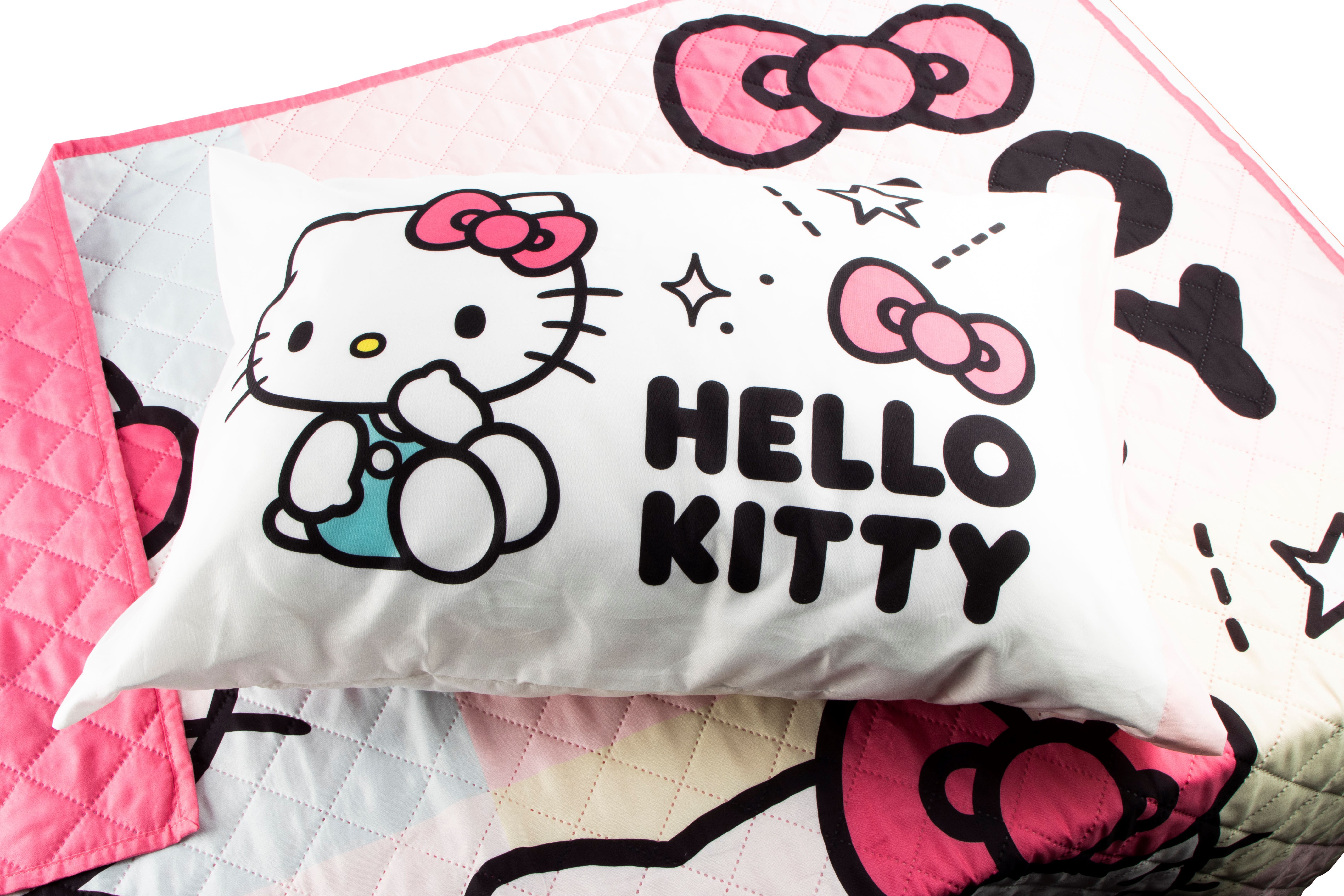 Sanrio Hello Kitty Pastel 4 Piece Twin Size Quilt Set