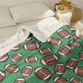thumbnail image 3 of Football Icon Green Pattern Soft Sherpa Fleece Throw Blanket, Warm Cozy Plush Blanket for Sofa Bed Couch, All Season, 40"x50", 3 of 5