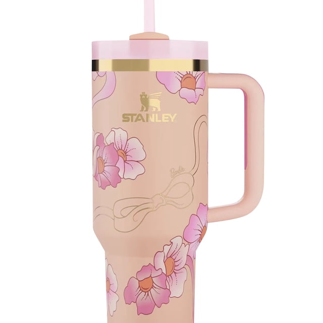 LILELIS Cup Stainless Steel Double Insulated Cup 40Oz Automobile Cup with Handle Bingba Cup Pink 40Oz
