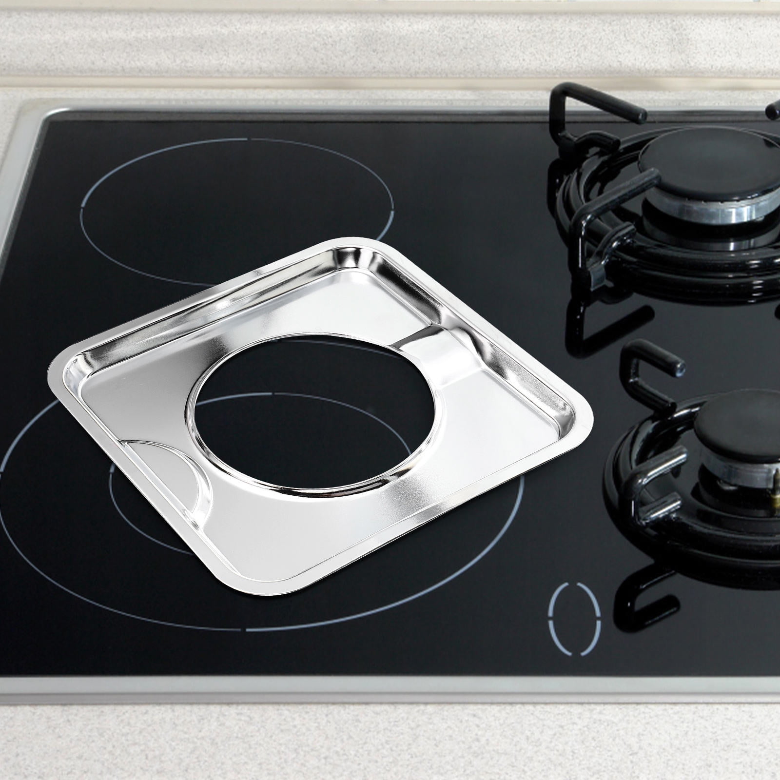 LOLIPPYY Plated Electric Stove Burner Drip Pans for Gas Burners Fit and Non-Curling Edges