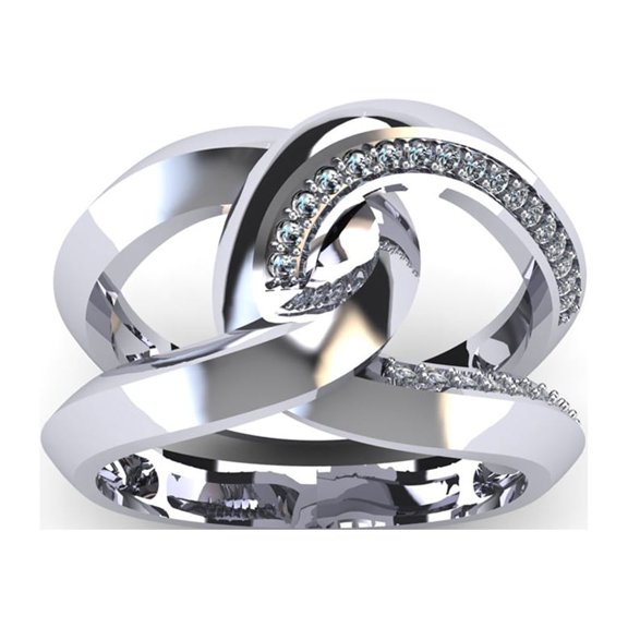 SuperJeweler 1/4 Carat Diamond Band Cocktail Ring In Sterling Silver For Women