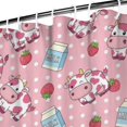 thumbnail image 3 of Pink Cow Milk Strawberry Pattern Shower Curtain 84"x72" ,Bathroom Decorative Shower Curtains Set with 12 Hooks,Modern Waterproof Washable Shower Curtain, 3 of 6