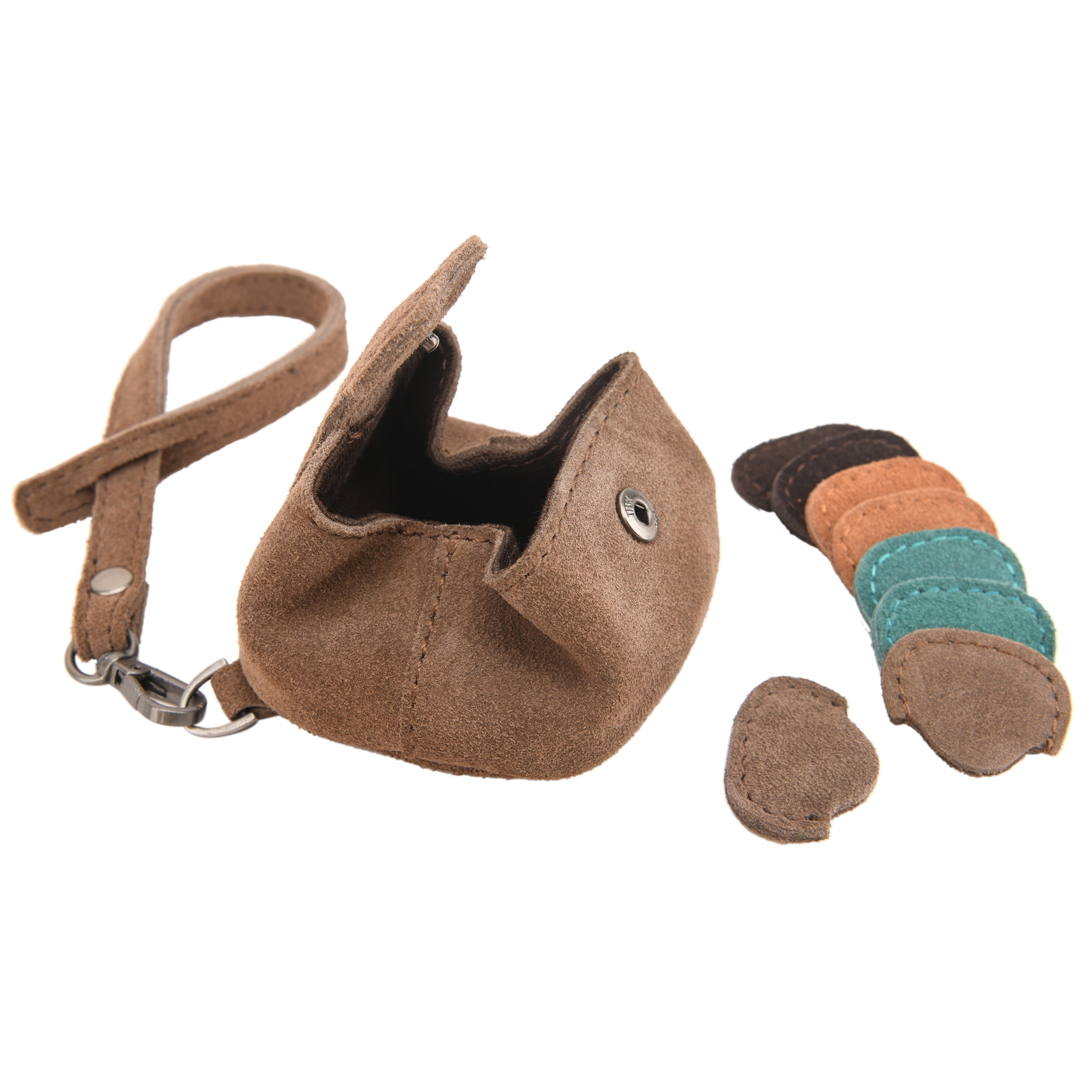 Leather Guitar Pick Holder Case Cowhide Leather Mini Coin Change Pocket Pouch