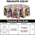 thumbnail image 2 of Colorful Floral Round Table Cloth - Tulip Poppy Flower Tablecloth 60 Inch Spring Summer Blossom Table Cover Decorative for Holiday Kitchen Dinning Outdoor, 2 of 6