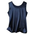 thumbnail image 4 of Women's Pure Color Silk Strap Tank Top with Round Neck, Soft Luxurious Silk, 4 of 4