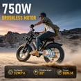 thumbnail image 3 of AMYET G60 Electric Bike for Adults, 750W Motor, 20 MPH, 48V 20Ah 960Wh Battery, 20" x 4" Fat Tires, Full Suspension, UL 2849, 3 of 10