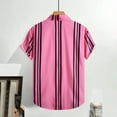 thumbnail image 4 of USNSM Mens Classic Plaid Printed Shirts Short Sleeve Lapel Button Down Shirt Loose Fit Cotton Comfortable Casual Shirt Blouse Pink S, 4 of 7