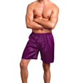 thumbnail image 4 of SWSMCLT Men's Summer Pajamas Short Pajama Shorts Sleeping Sleepwear Comfy Soft Cool Elastic Waist Silky Purple X-Small, 4 of 5