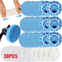 30 Pack 5-6 Inch Car Polishing Pad Bonnet, Microfiber Car Buffing Bonnets for Orbital Polisher, Wax Applicator & Auto Detailing