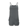 thumbnail image 4 of Npasoilc Jumpsuit for Womens Summer Casual Sleeveless Rompers Loose Strap Shorts With Pockets, 4 of 7
