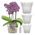 thumbnail image 1 of 9 Pack Clear Pot With Holes For Repotting, 3 Each Of 4.8, 5.7 And 6.4 Inch, Plastic Flower Plant Pot Indoor Outdoor, 1 of 5